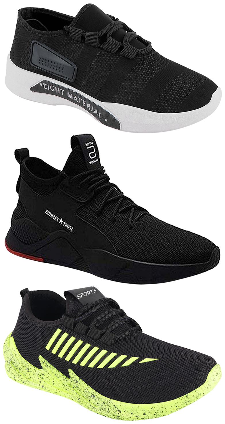 

Birde Men Multicolor Mesh Canvas Casual Sports Sneakers Runnning Shoes for Men s Boy s - UK7 (Combo of 3)