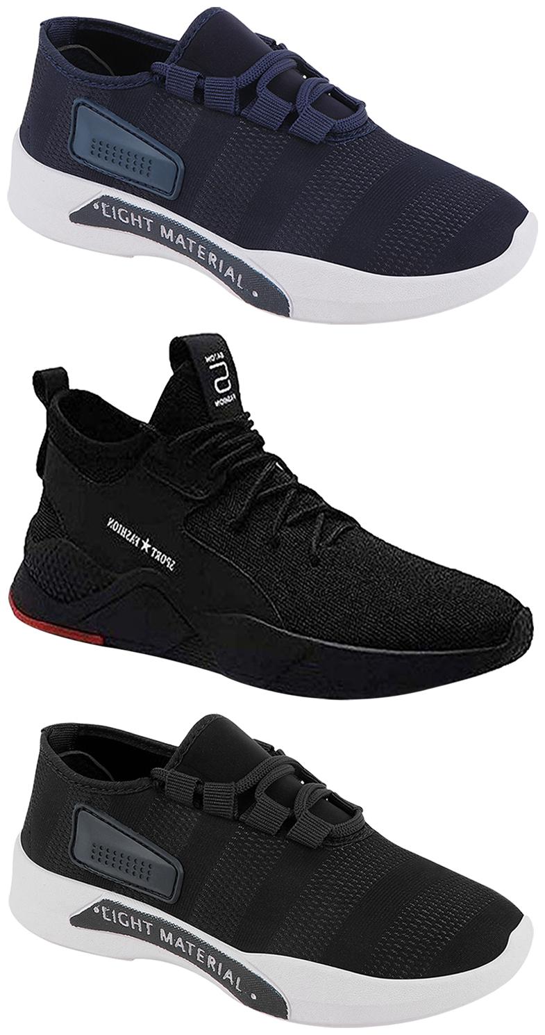 

Birde Men Multicolor Mesh Canvas Casual Sports Sneakers Runnning Shoes for Men s Boy s - UK10 (Combo of 3)