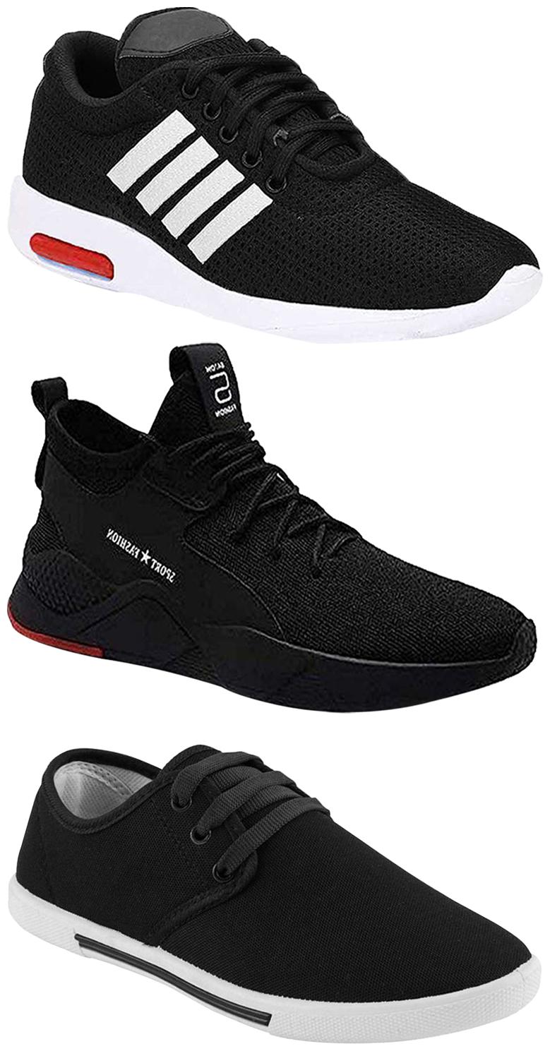 

Birde Men Multicolor Mesh Canvas Casual Sports Sneakers Runnning Shoes for Men s Boy s - UK9 (Combo of 3)