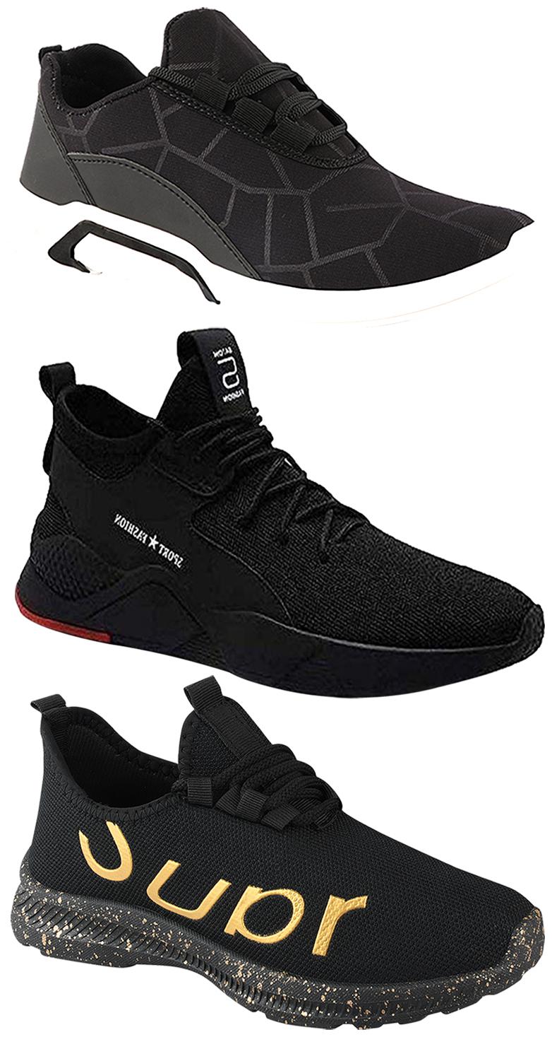 

Birde Men Multicolor Mesh Canvas Casual Sports Sneakers Runnning Shoes for Men s Boy s - UK8 (Combo of 3)