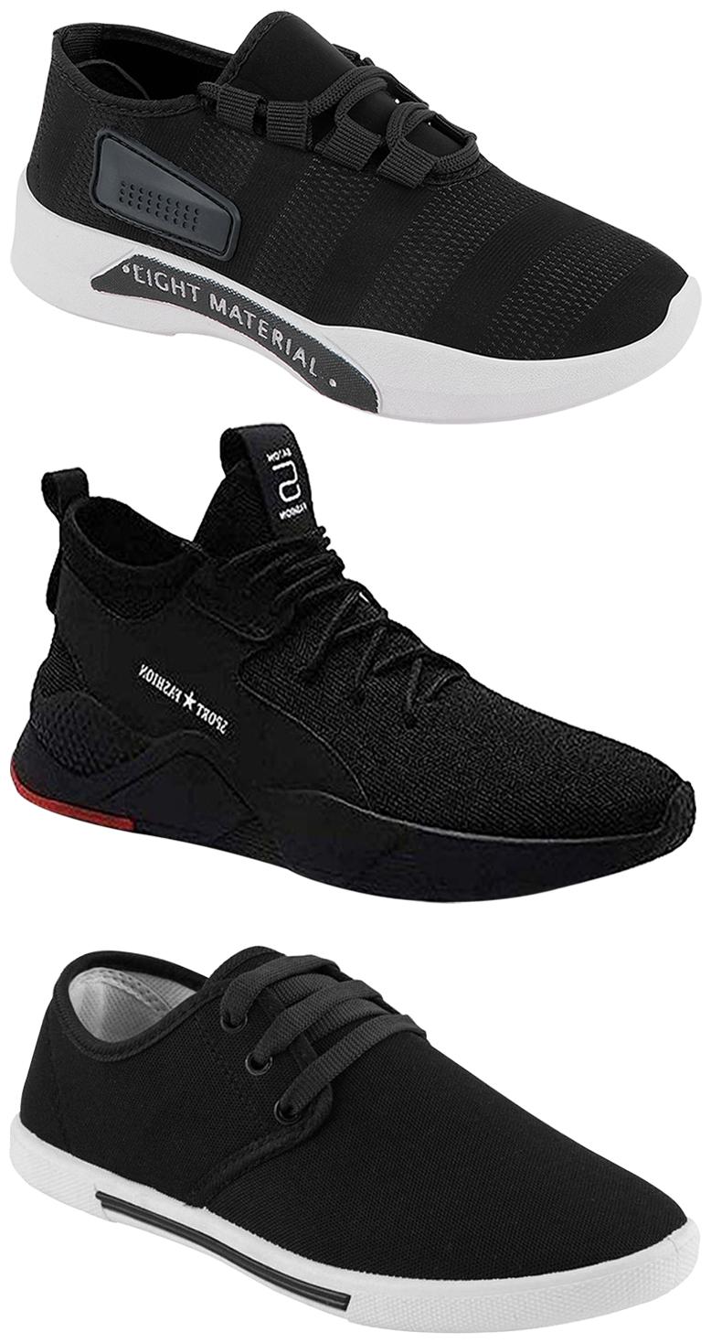 

Birde Men Multicolor Mesh Canvas Casual Sports Sneakers Runnning Shoes for Men s Boy s - UK7 (Combo of 3)