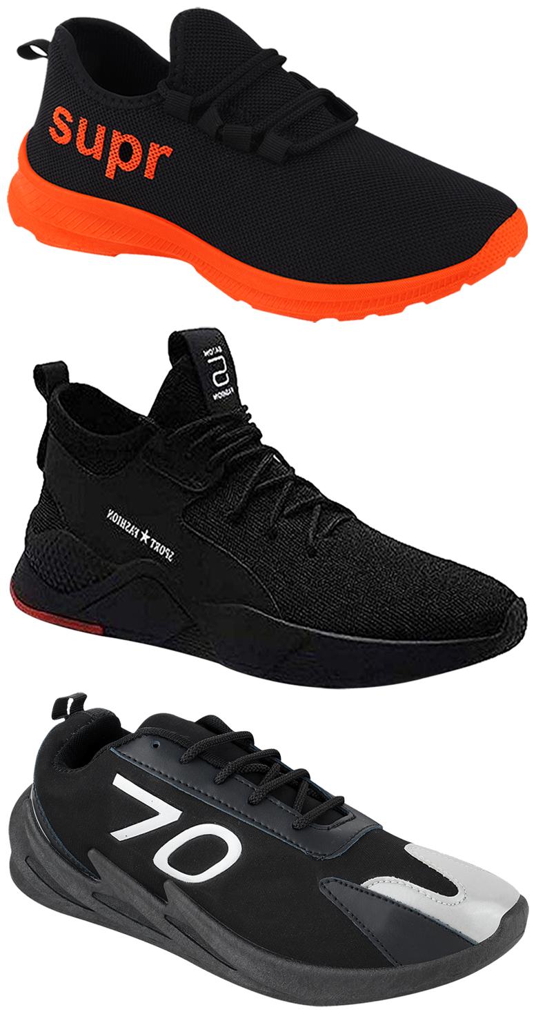 

Birde Men Multicolor Mesh Canvas Casual Sports Sneakers Runnning Shoes for Men s Boy s - UK9 (Combo of 3)