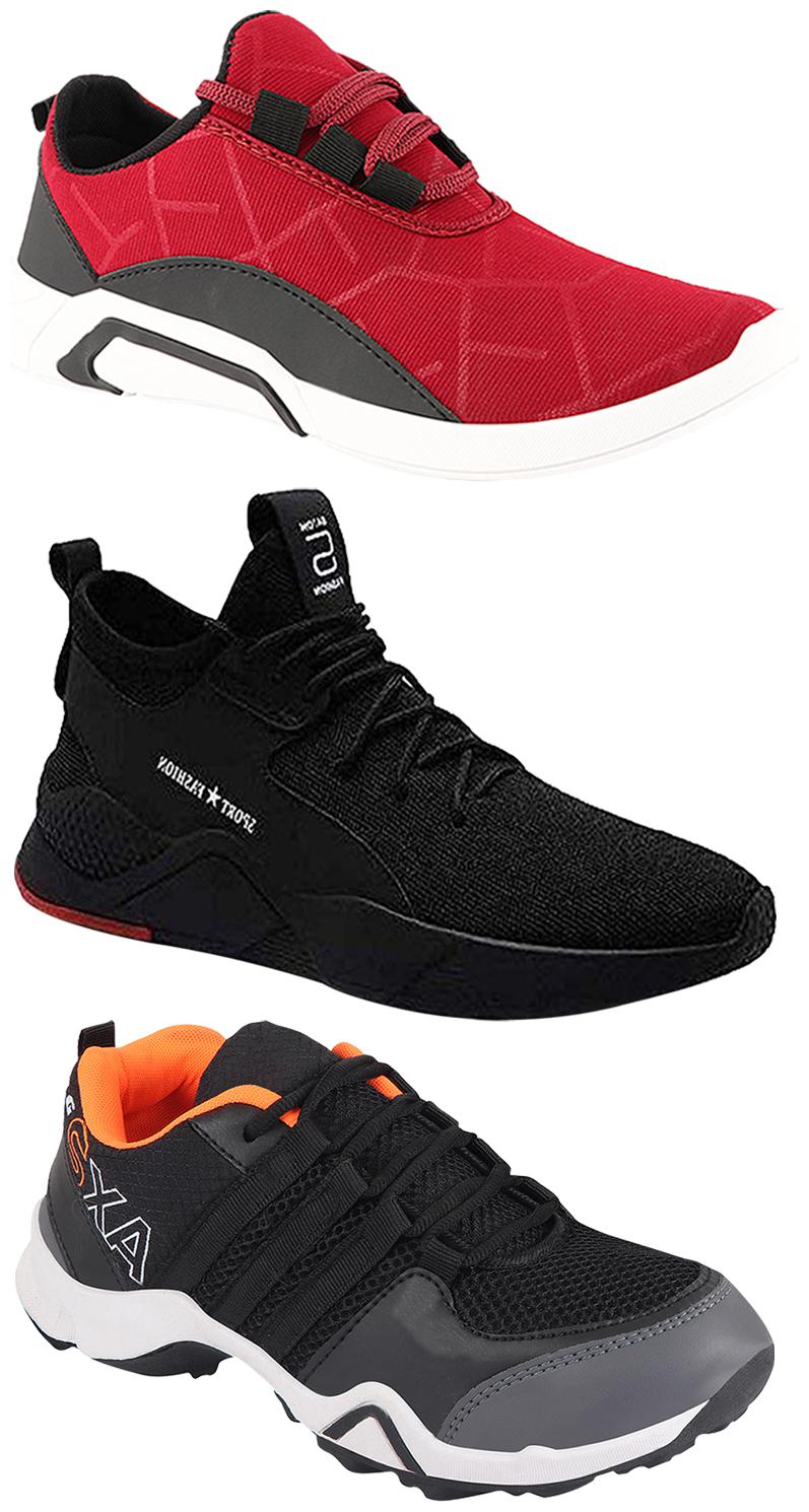 

Birde Men Multicolor Mesh Canvas Casual Sports Sneakers Runnning Shoes for Men s Boy s - UK6 (Combo of 3)