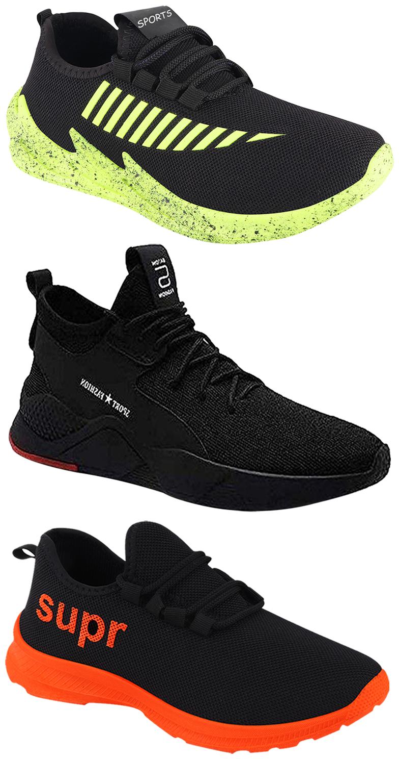 

Birde Men Multicolor Mesh Canvas Casual Sports Sneakers Runnning Shoes for Men s Boy s - UK10 (Combo of 3)