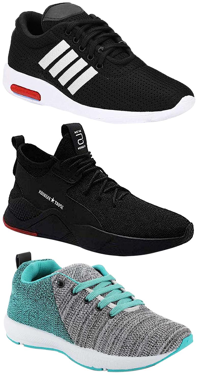 

Birde Men Multicolor Mesh Canvas Casual Sports Sneakers Runnning Shoes for Men s Boy s - UK6 (Combo of 3)