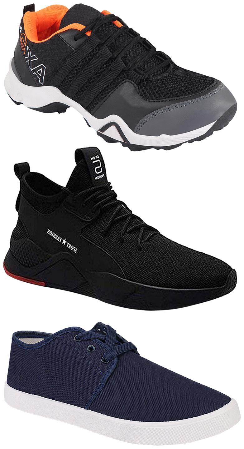 

Birde Men Multicolor Mesh Canvas Casual Sports Sneakers Runnning Shoes for Men s Boy s - UK7 (Combo of 3)
