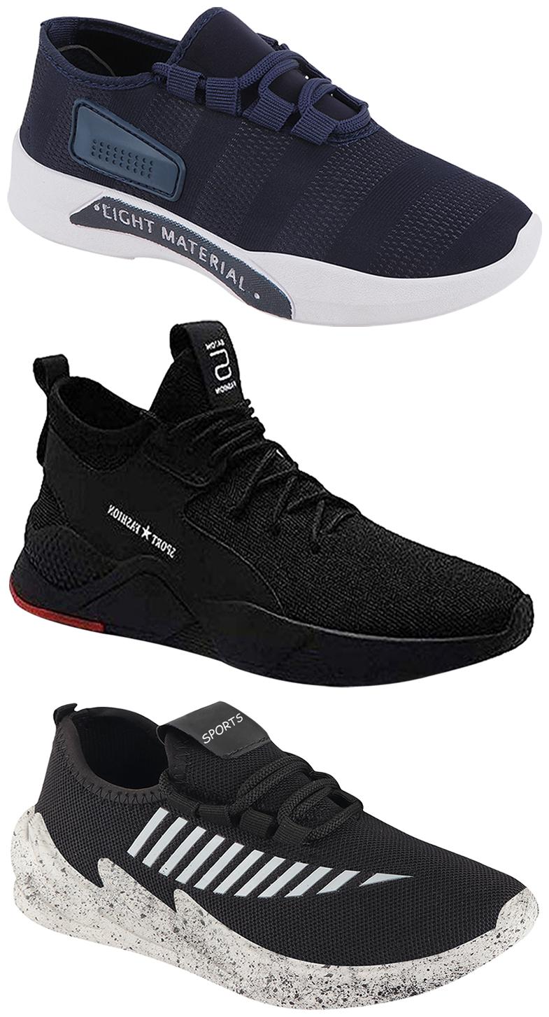 

Birde Men Multicolor Mesh Canvas Casual Sports Sneakers Runnning Shoes for Men s Boy s - UK7 (Combo of 3)