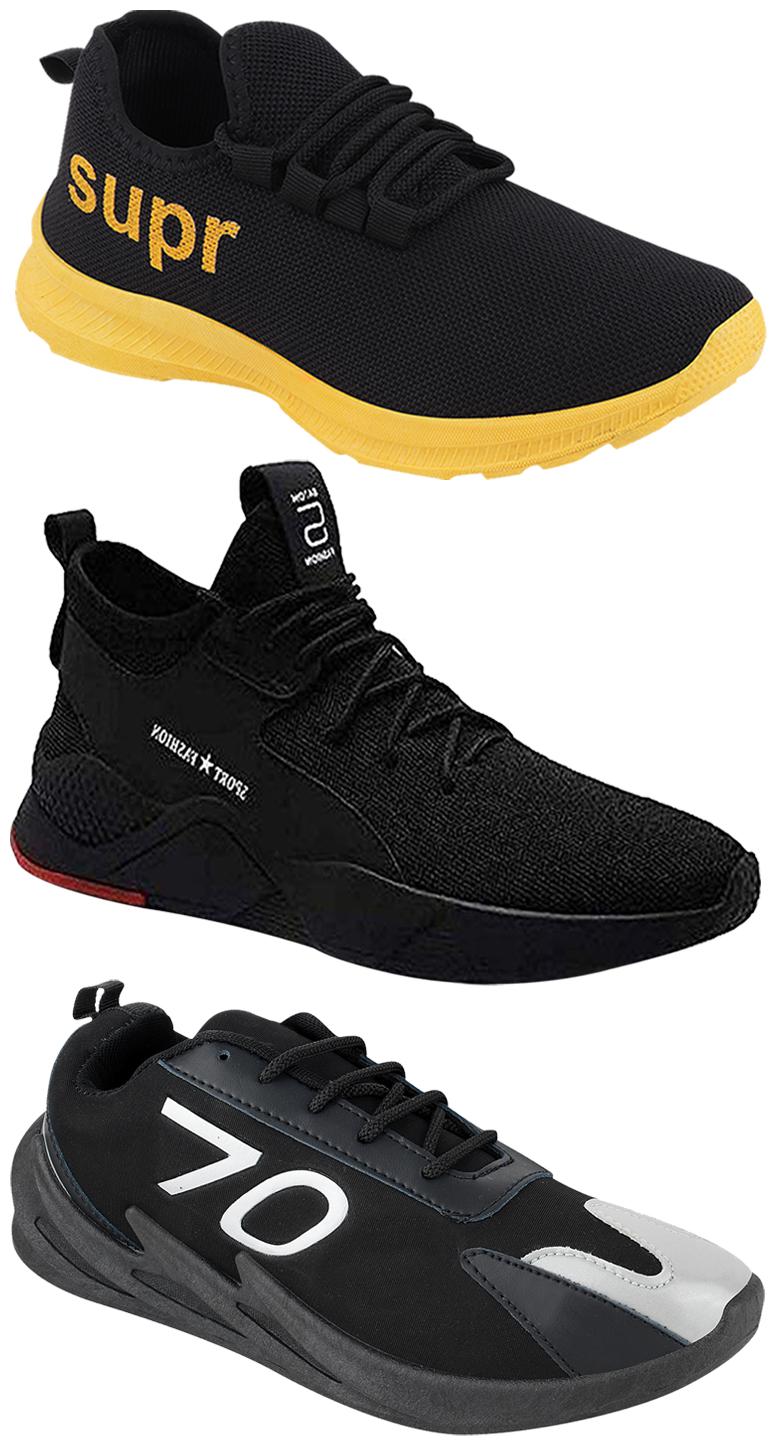 

Birde Men Multicolor Mesh Canvas Casual Sports Sneakers Runnning Shoes for Men s Boy s - UK10 (Combo of 3)