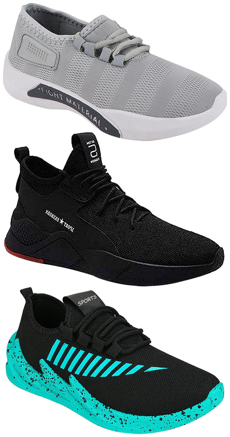 

Birde Men Multicolor Mesh Canvas Casual Sports Sneakers Runnning Shoes for Men s Boy s - UK9 (Combo of 3)