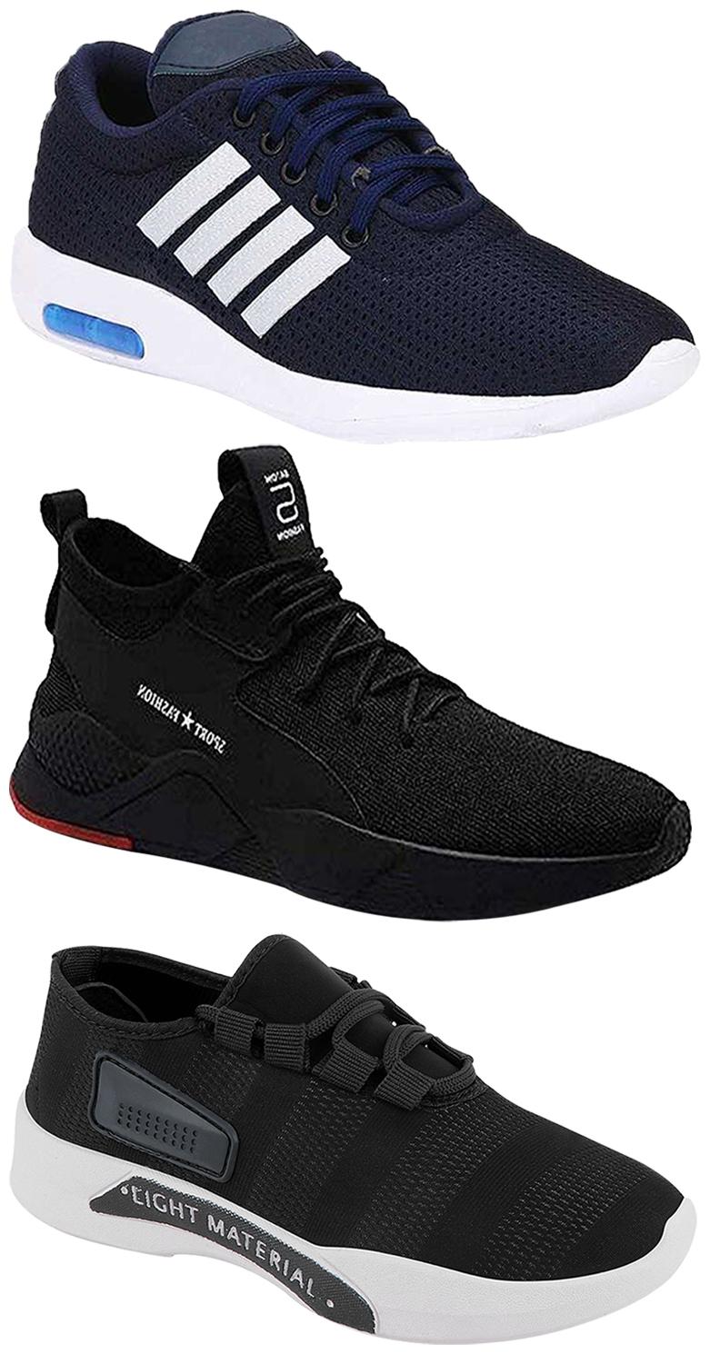 

Birde Men Multicolor Mesh Canvas Casual Sports Sneakers Runnning Shoes for Men s Boy s - UK7 (Combo of 3)