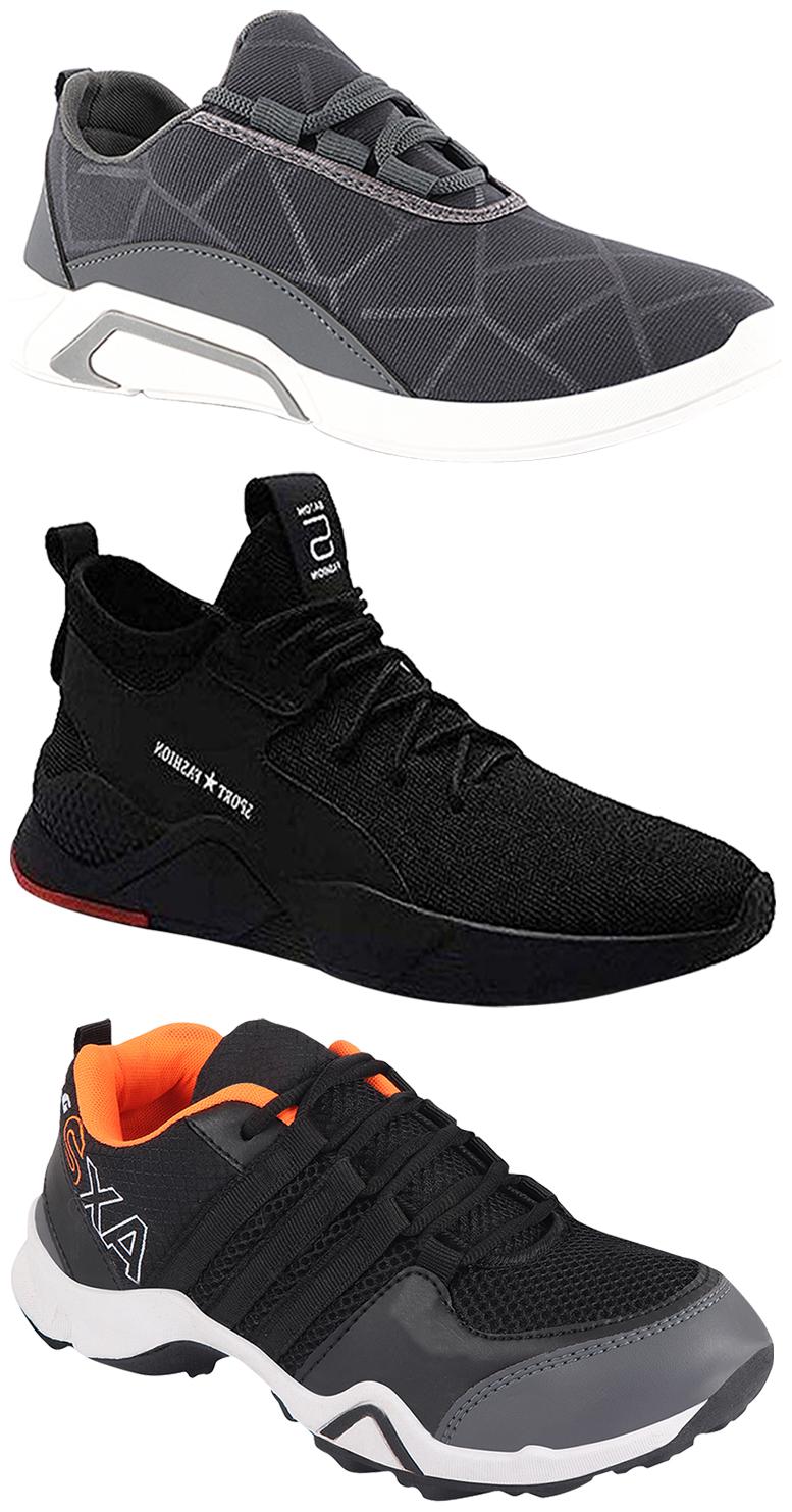 

Birde Men Multicolor Mesh Canvas Casual Sports Sneakers Runnning Shoes for Men s Boy s - UK6 (Combo of 3)