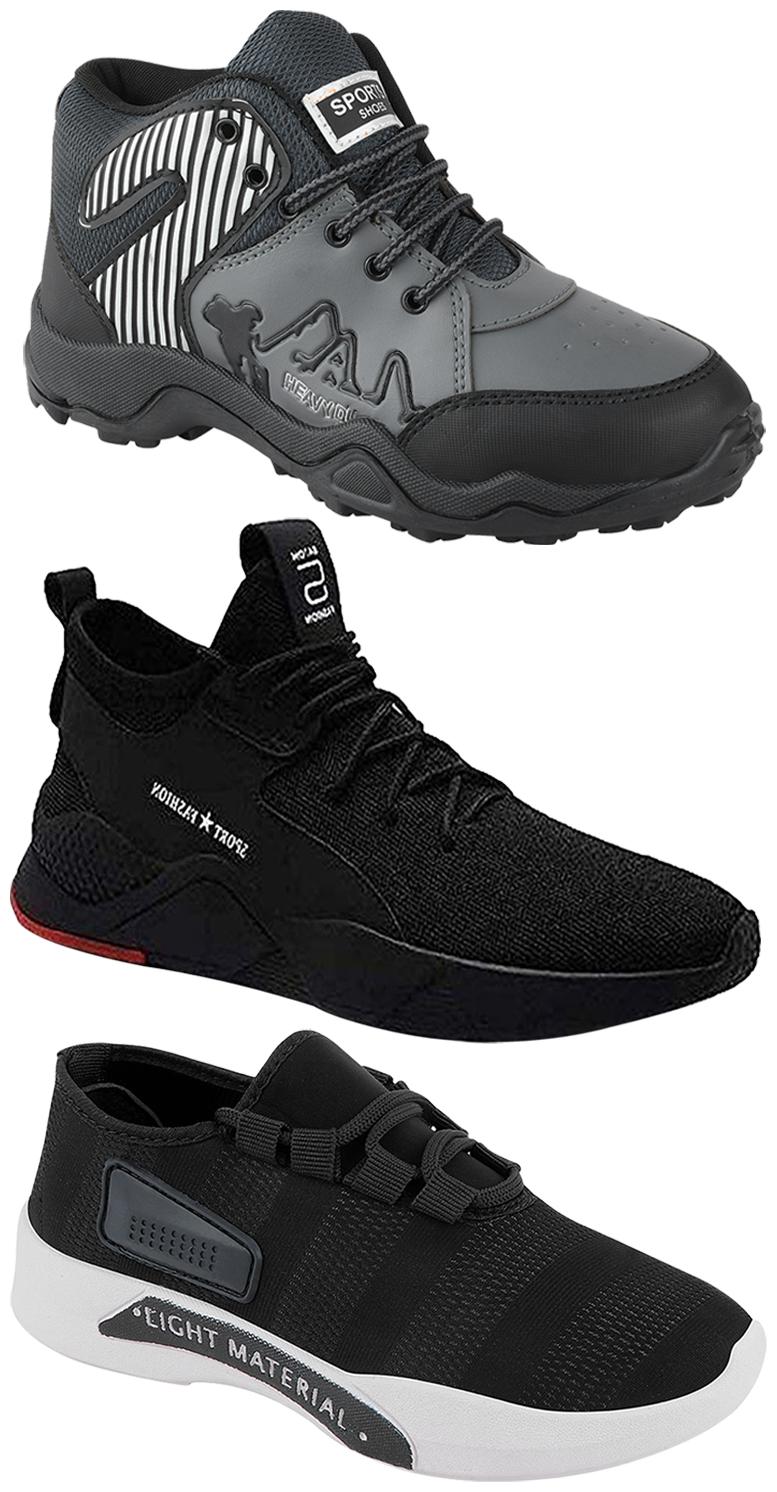 

Birde Men Multicolor Mesh Canvas Casual Sports Sneakers Runnning Shoes for Men s Boy s - UK7 (Combo of 3)