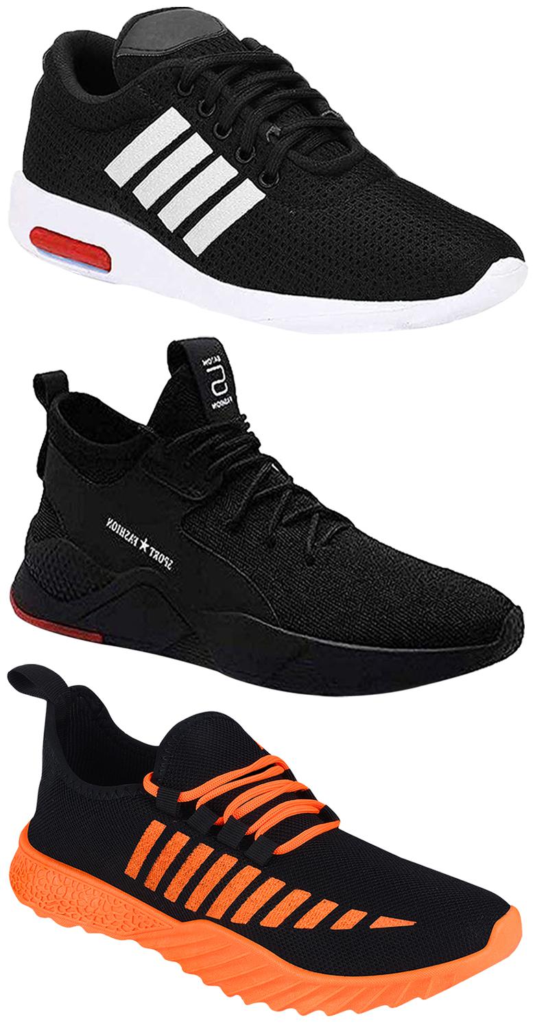 

Birde Men Multicolor Mesh Canvas Casual Sports Sneakers Runnning Shoes for Men s Boy s - UK9 (Combo of 3)