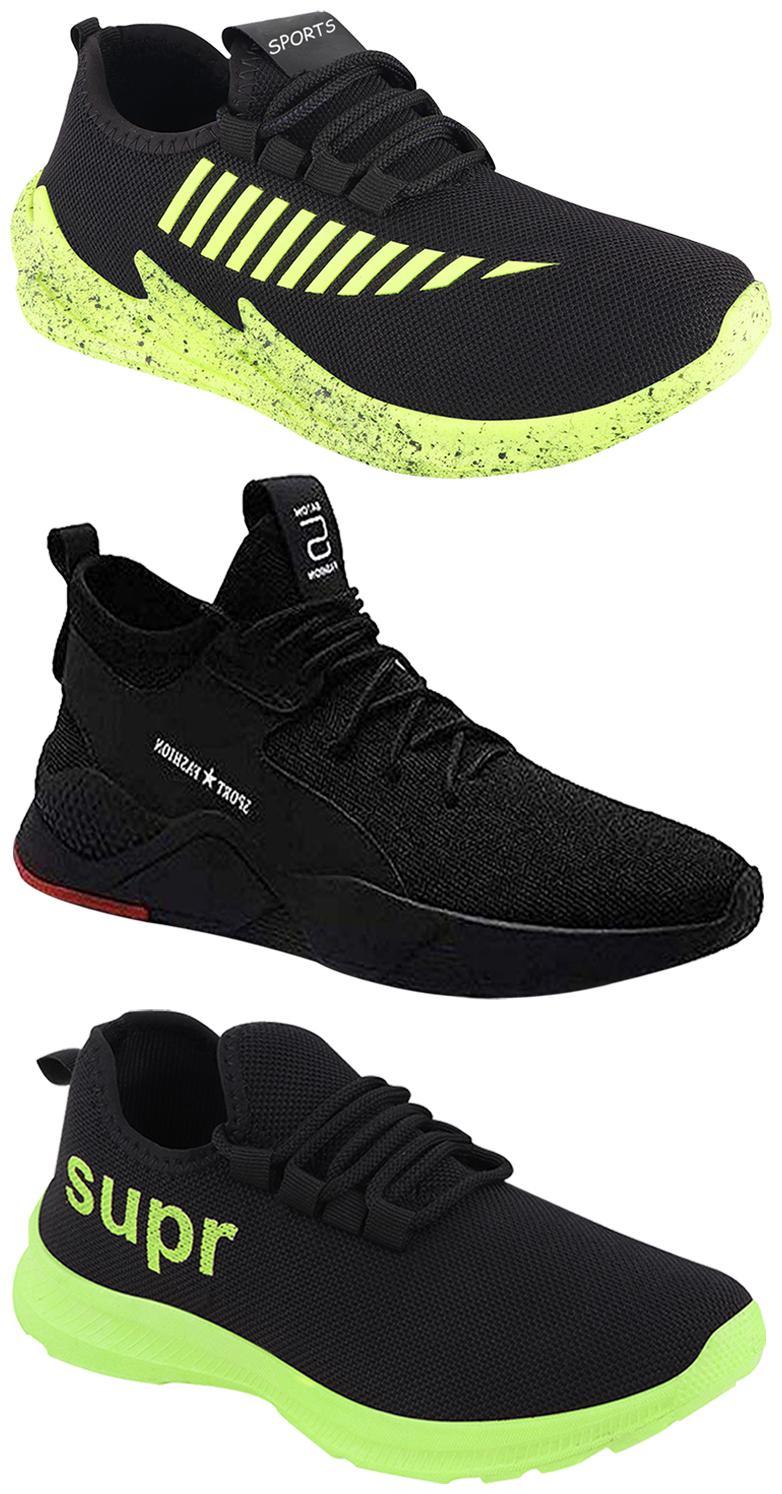 

Birde Men Multicolor Mesh Canvas Casual Sports Sneakers Runnning Shoes for Men s Boy s - UK9 (Combo of 3)