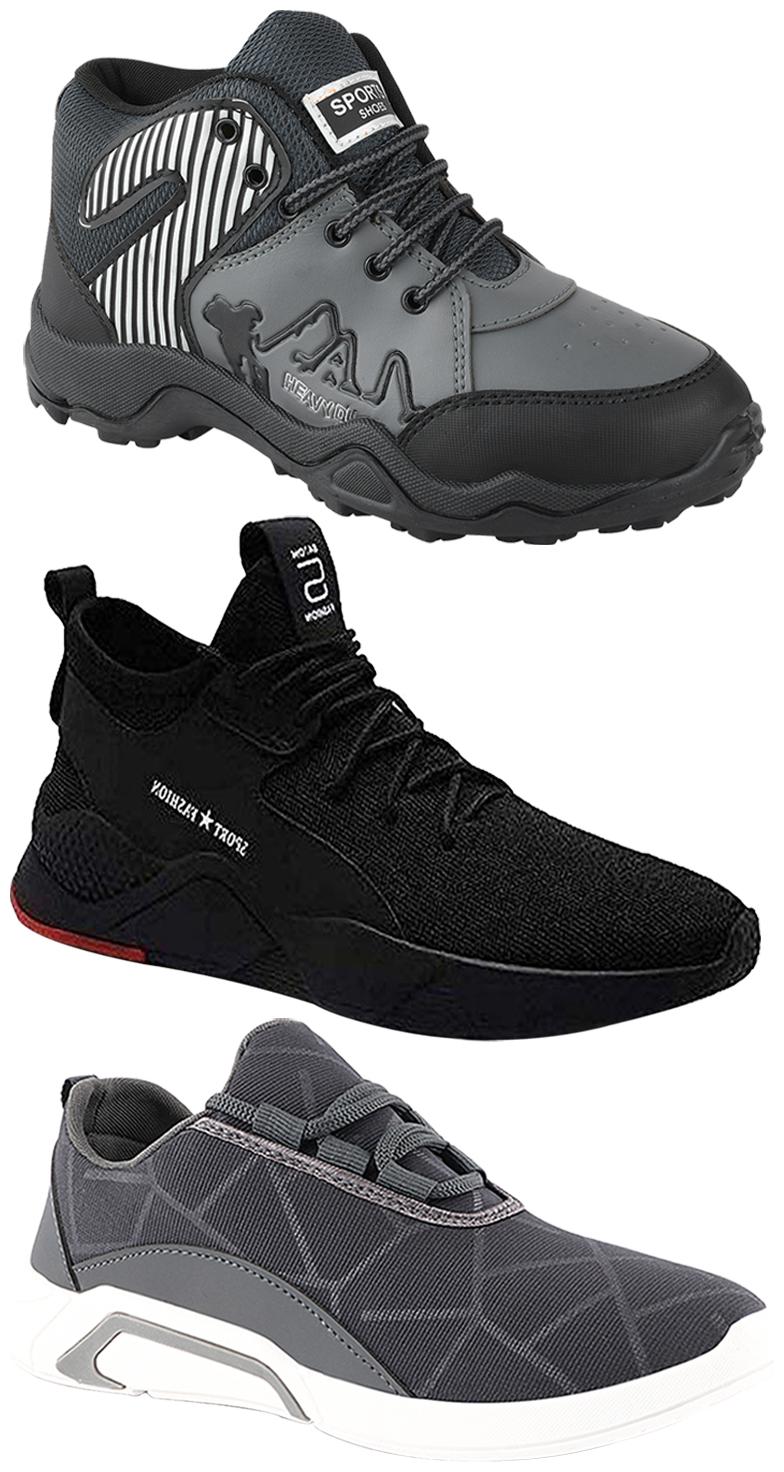 

Birde Men Multicolor Mesh Canvas Casual Sports Sneakers Runnning Shoes for Men s Boy s - UK6 (Combo of 3)