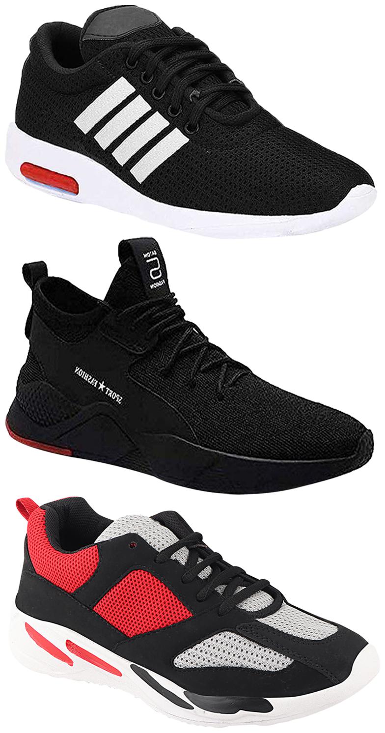 

Birde Men Multicolor Mesh Canvas Casual Sports Sneakers Runnning Shoes for Men s Boy s - UK7 (Combo of 3)