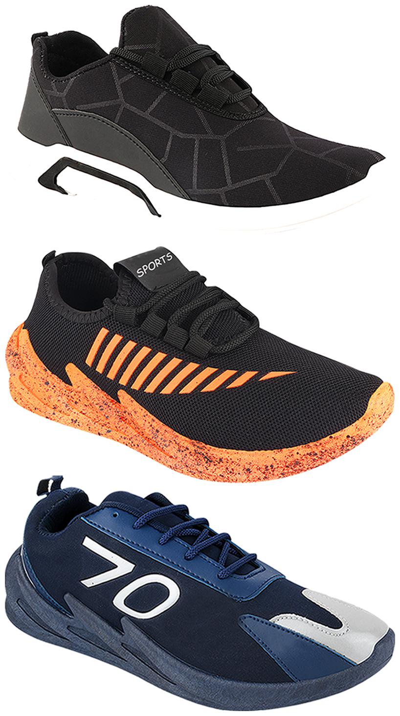 

Birde Men Multi-Color Casual Shoes - CASUAL SPORTS SNEAKERS RUNNNING SHOES - BRD-300-BLK-324-ORNG-351