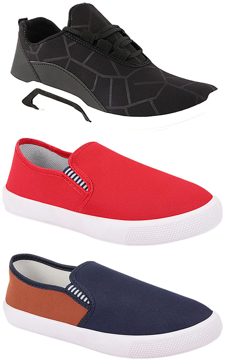 

Birde Men Multi-Color Casual Shoes - BRD-300-BLK-309-RD-309-TAN