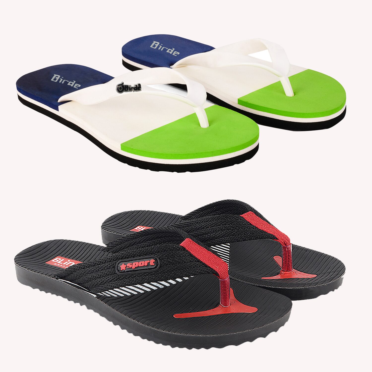 

Birde Men Multi Flip-Flops - 2 Pair