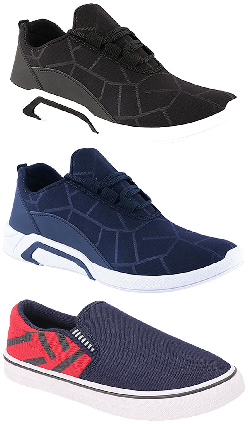 

Birde Men Multi-Color Casual Shoes - BRD-300-BLK-300-BLU-308-RED