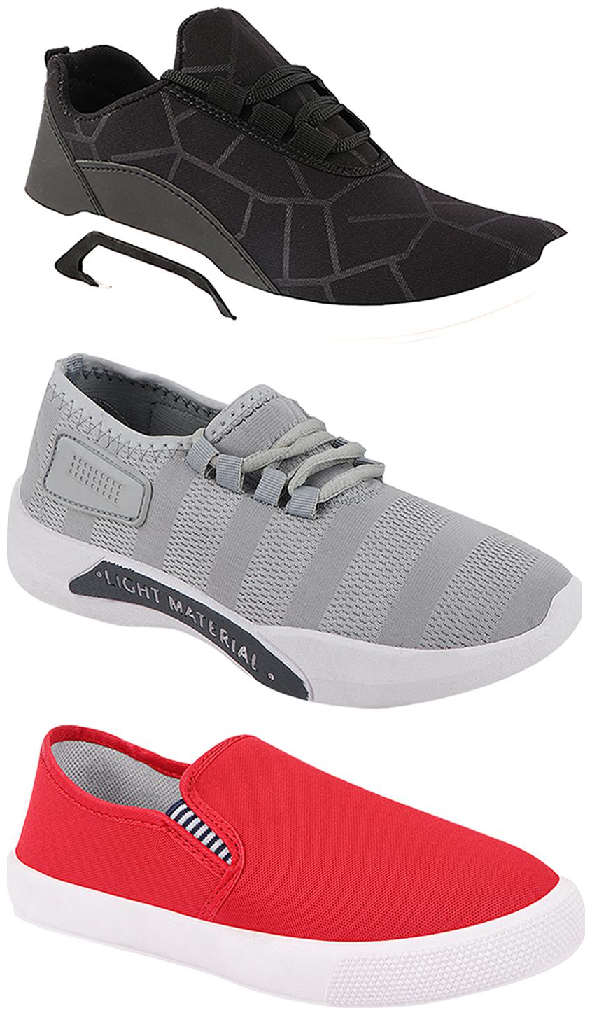 

Birde Men Multi-Color Casual Shoes - BRD-300-BLK-301-GRY-309-RD