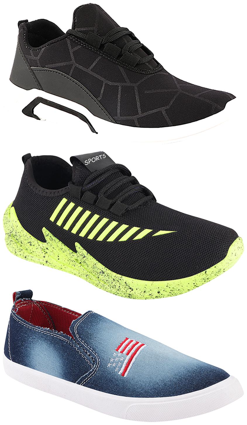 

Birde Men Multi-Color Casual Shoes - CASUAL SPORTS SNEAKERS RUNNNING SHOES - BRD-300-BLK-324-PGRN-1220