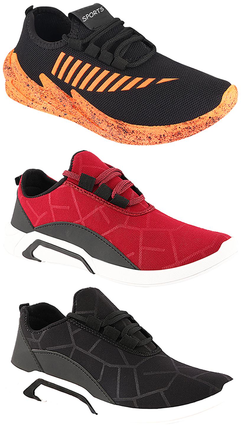 

Birde Men Multi-Color Casual Shoes - BRD-300-BLK-300-CHRY-324-ORNG