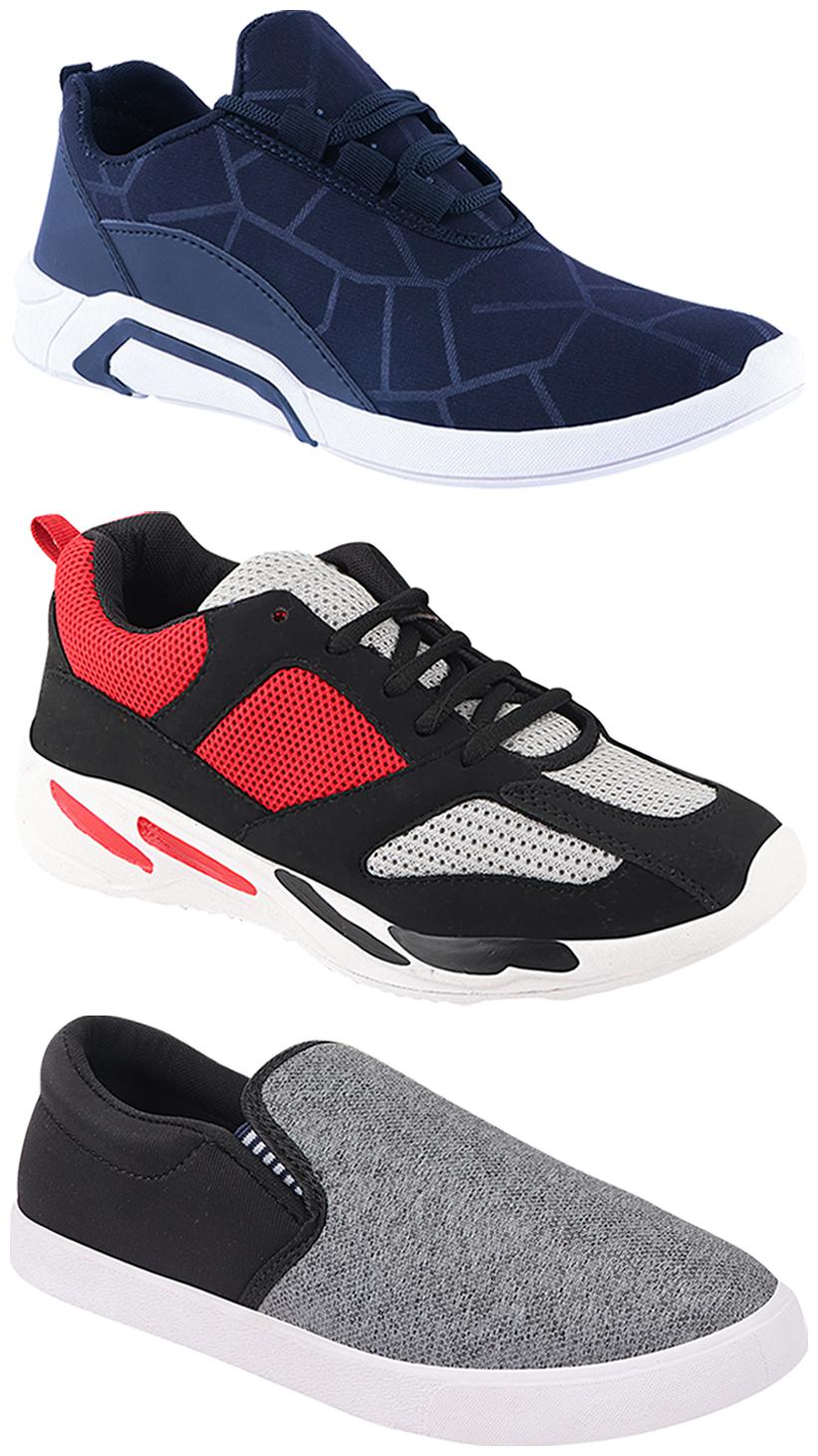 

Birde Men Multi-Color Casual Shoes - CASUAL SPORTS SNEAKERS RUNNNING SHOES - BRD-300-BLU-310-SLVR-334