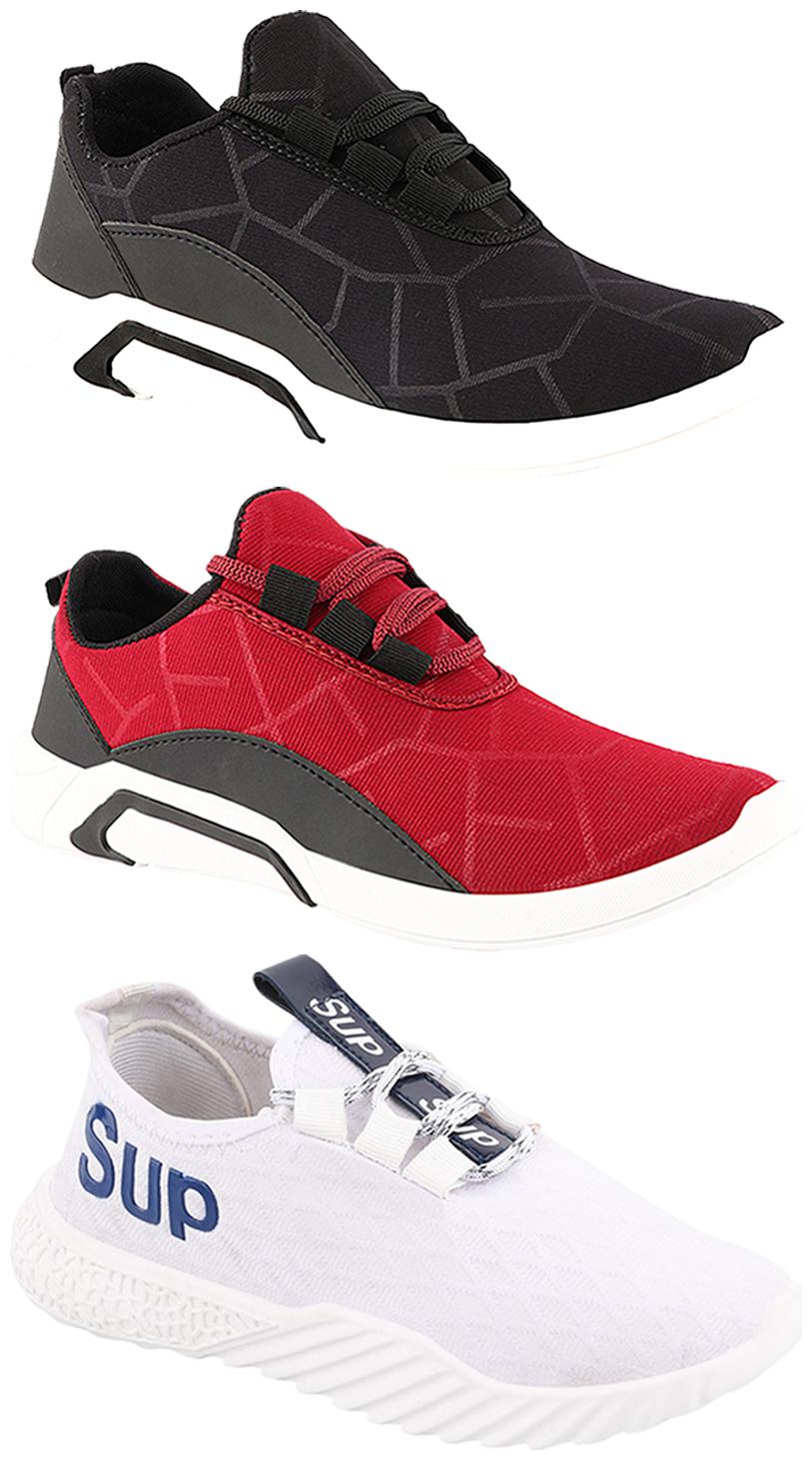 

Birde Men Multi-Color Casual Shoes - CASUAL SPORTS SNEAKERS RUNNNING SHOES - BRD-300-BLK-300-CHRY-385