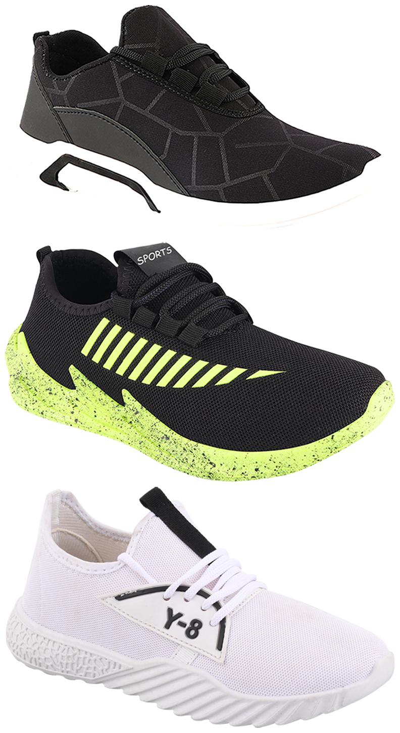 

Birde Men Multi-Color Casual Shoes - CASUAL SPORTS SNEAKERS RUNNNING SHOES - BRD-300-BLK-324-PGRN-377