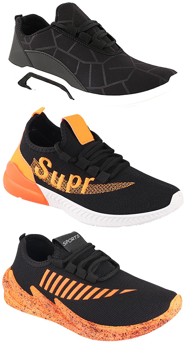 

Birde Men Multi-Color Casual Shoes - CASUAL SPORTS SNEAKERS RUNNNING SHOES - BRD-300-BLK-324-ORNG-331