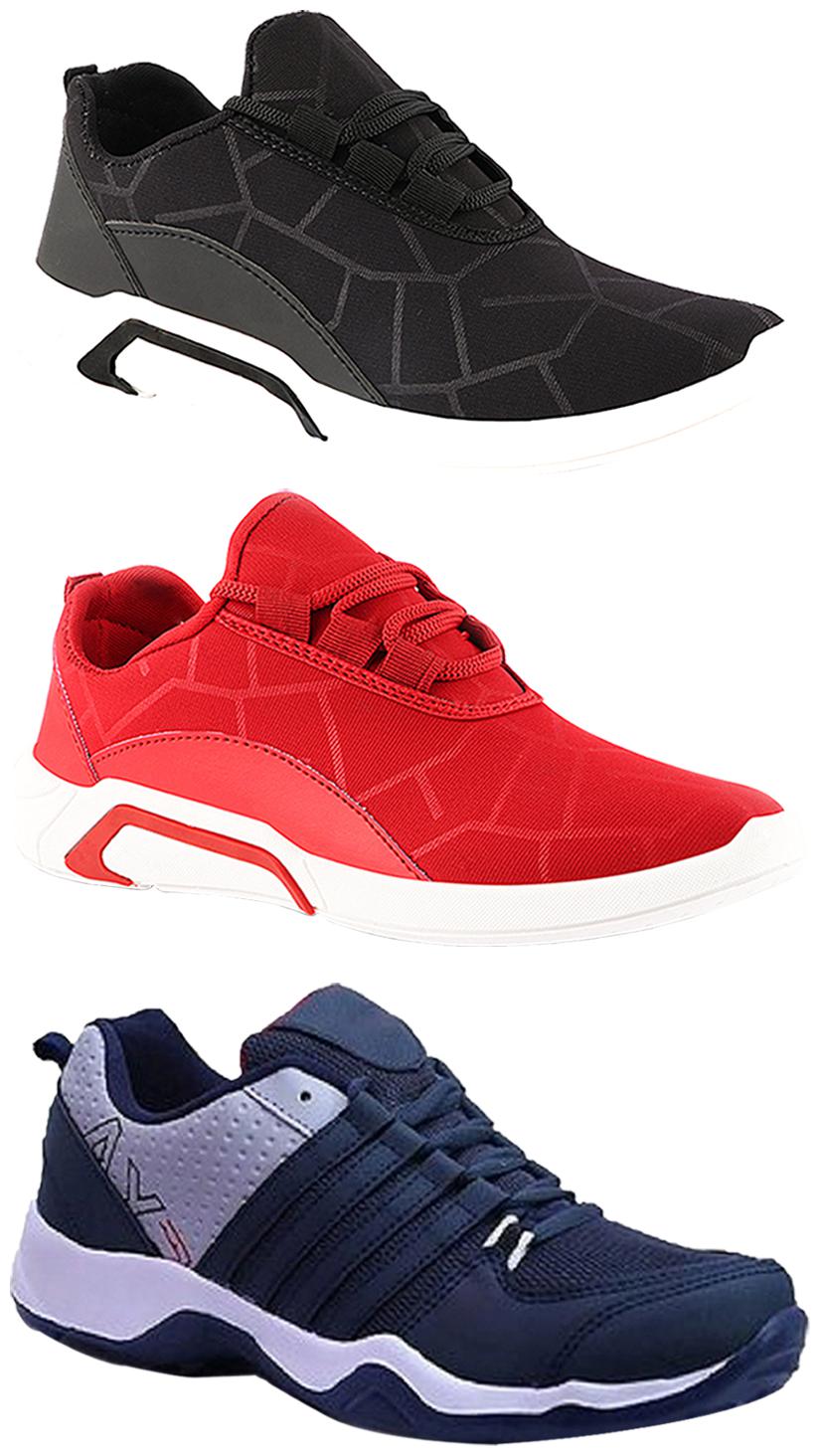 

Birde Men Multi-Color Casual Shoes - BRD-300-BLK-300-RED AX-1