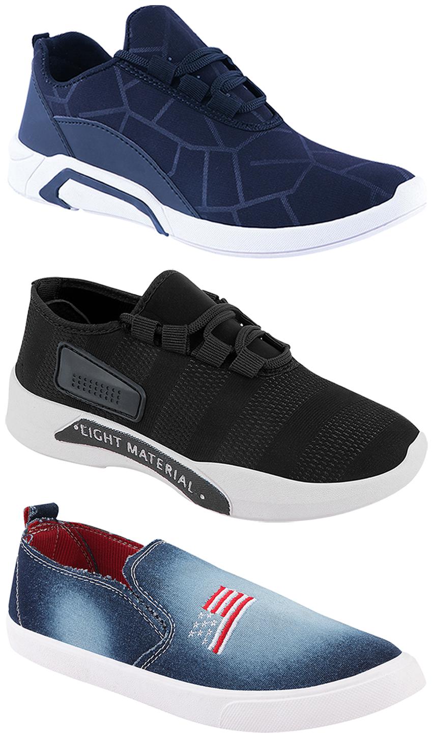 

Birde Men Multi-Color Casual Shoes - BRD-300-BLU-301-BLK-1220