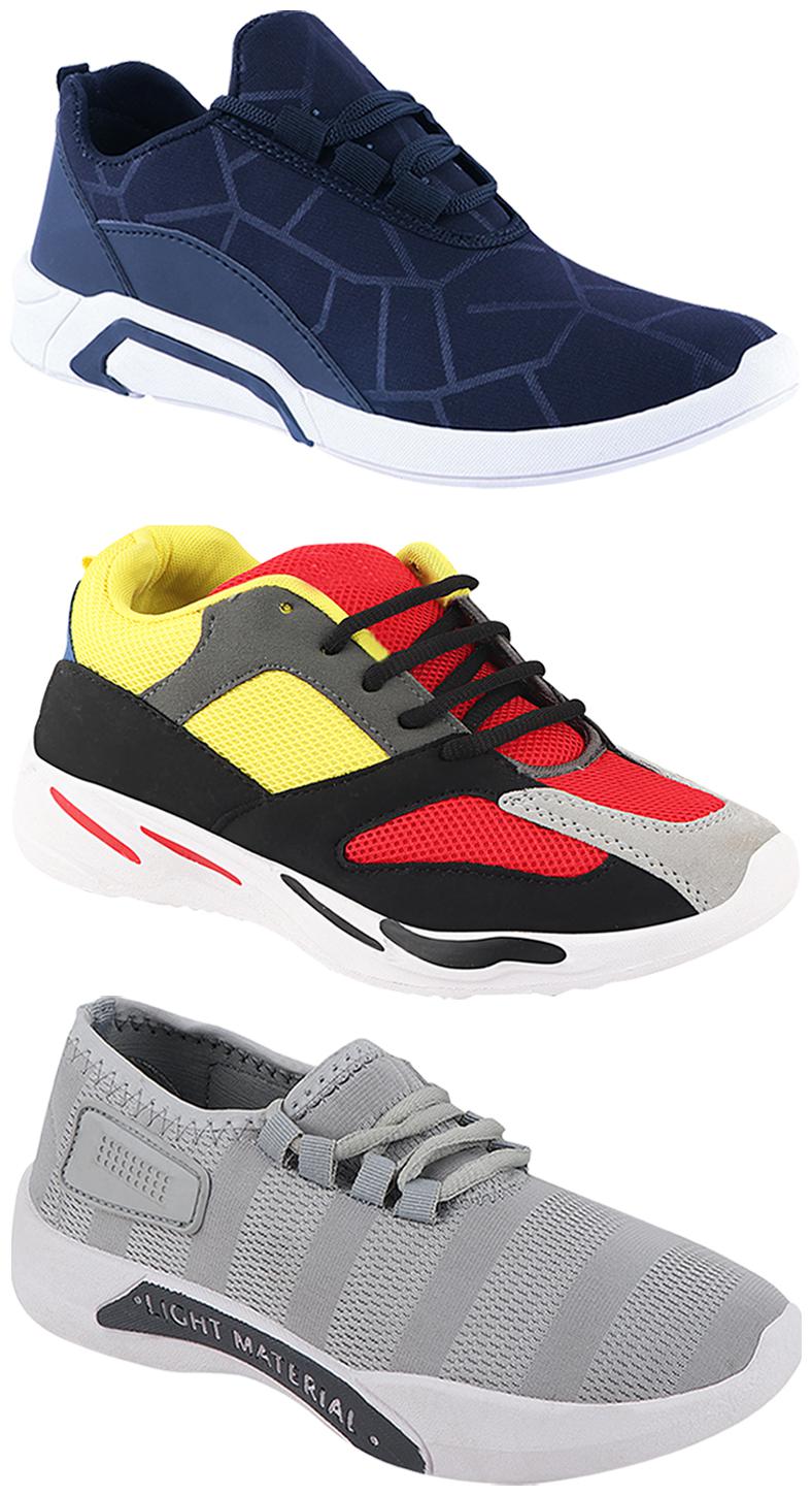 

Birde Men Multi-Color Casual Shoes - CASUAL SPORTS SNEAKERS RUNNNING SHOES - BRD-300-BLU-301-GRY-333