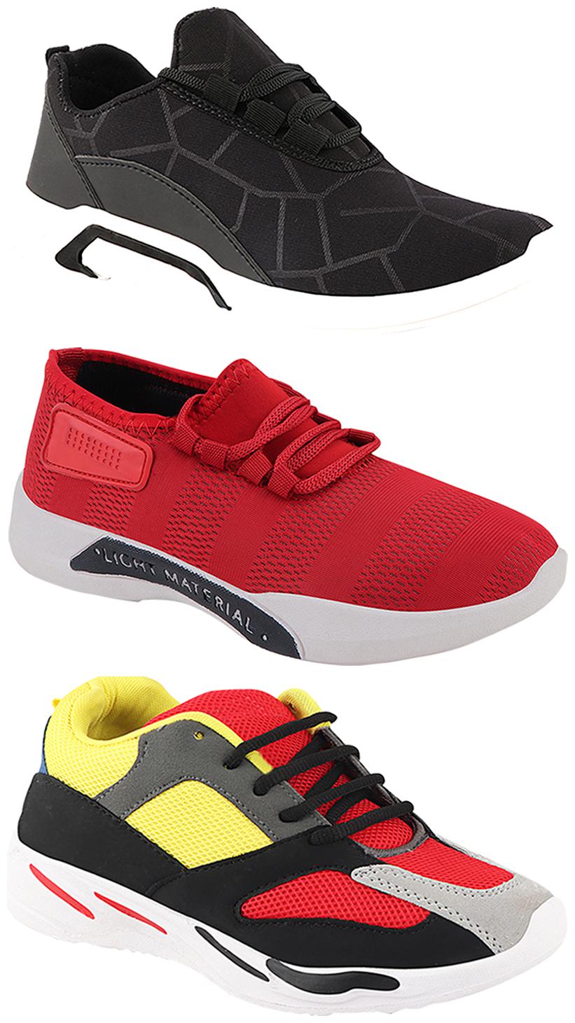 

Birde Men Multi-Color Casual Shoes - CASUAL SPORTS SNEAKERS RUNNNING SHOES - BRD-300-BLK-301-RD-333