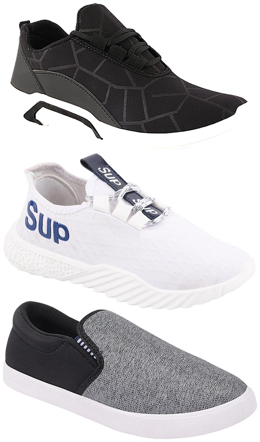 

Birde Men Multi-Color Casual Shoes - CASUAL SPORTS SNEAKERS RUNNNING SHOES - BRD-300-BLK-310-SLVR-385