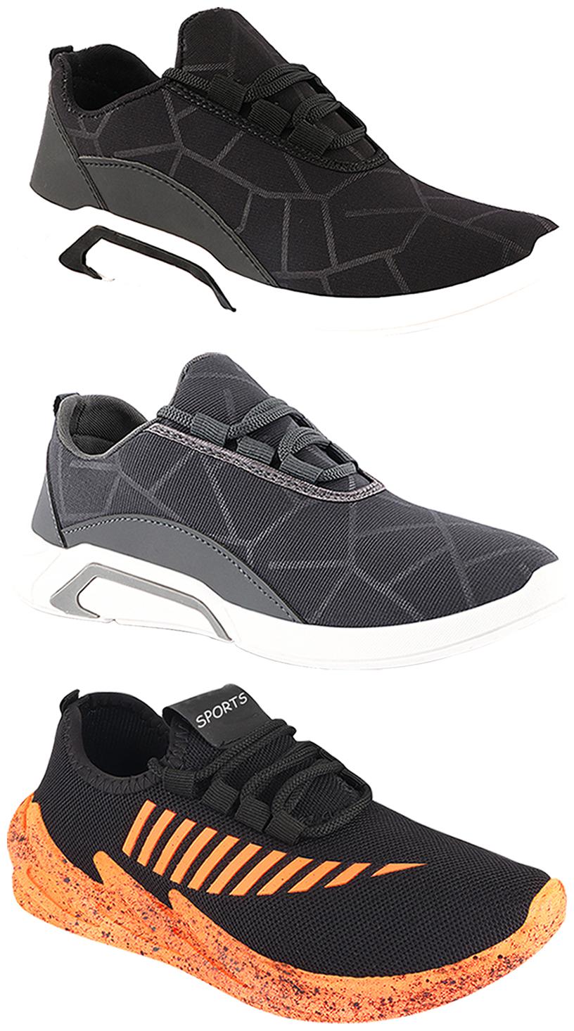 

Birde Men Multi-Color Casual Shoes - BRD-300-BLK-300-GRY-324-ORNG
