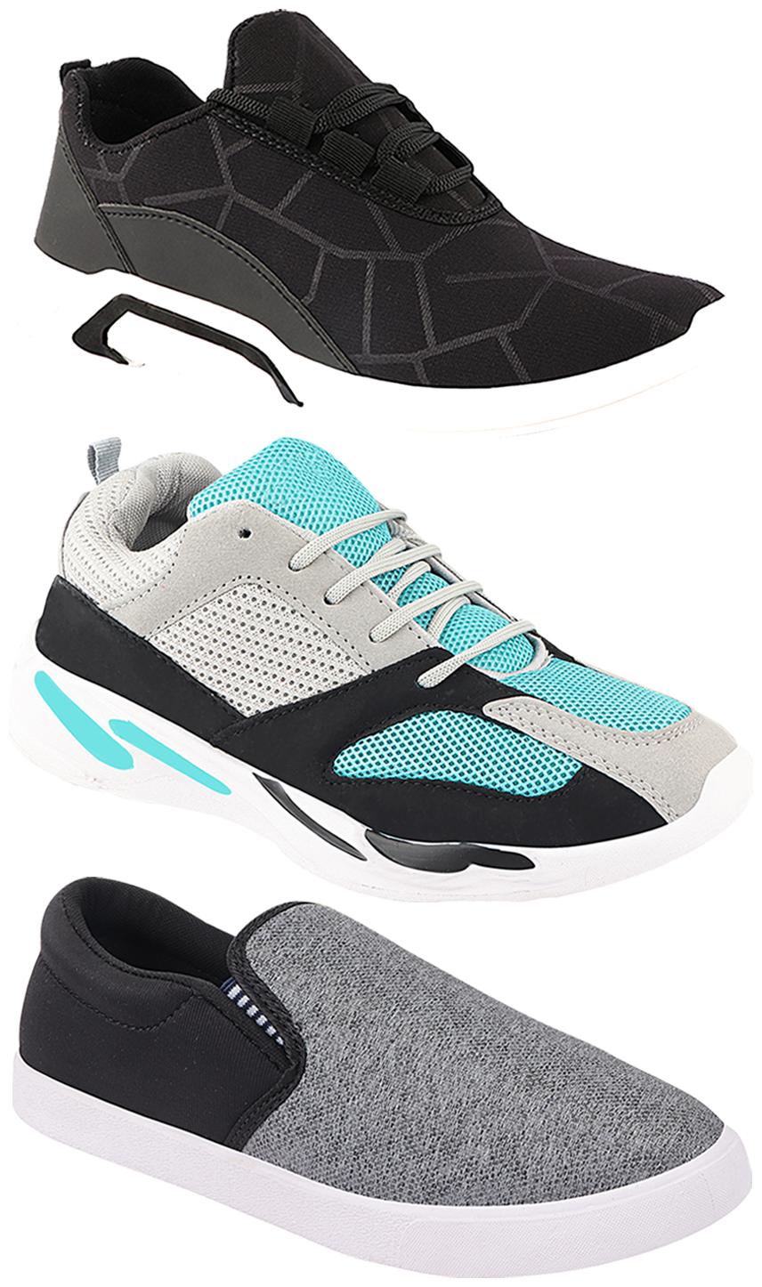 

Birde Men Multi-Color Casual Shoes - CASUAL SPORTS SNEAKERS RUNNNING SHOES - BRD-300-BLK-310-SLVR-332
