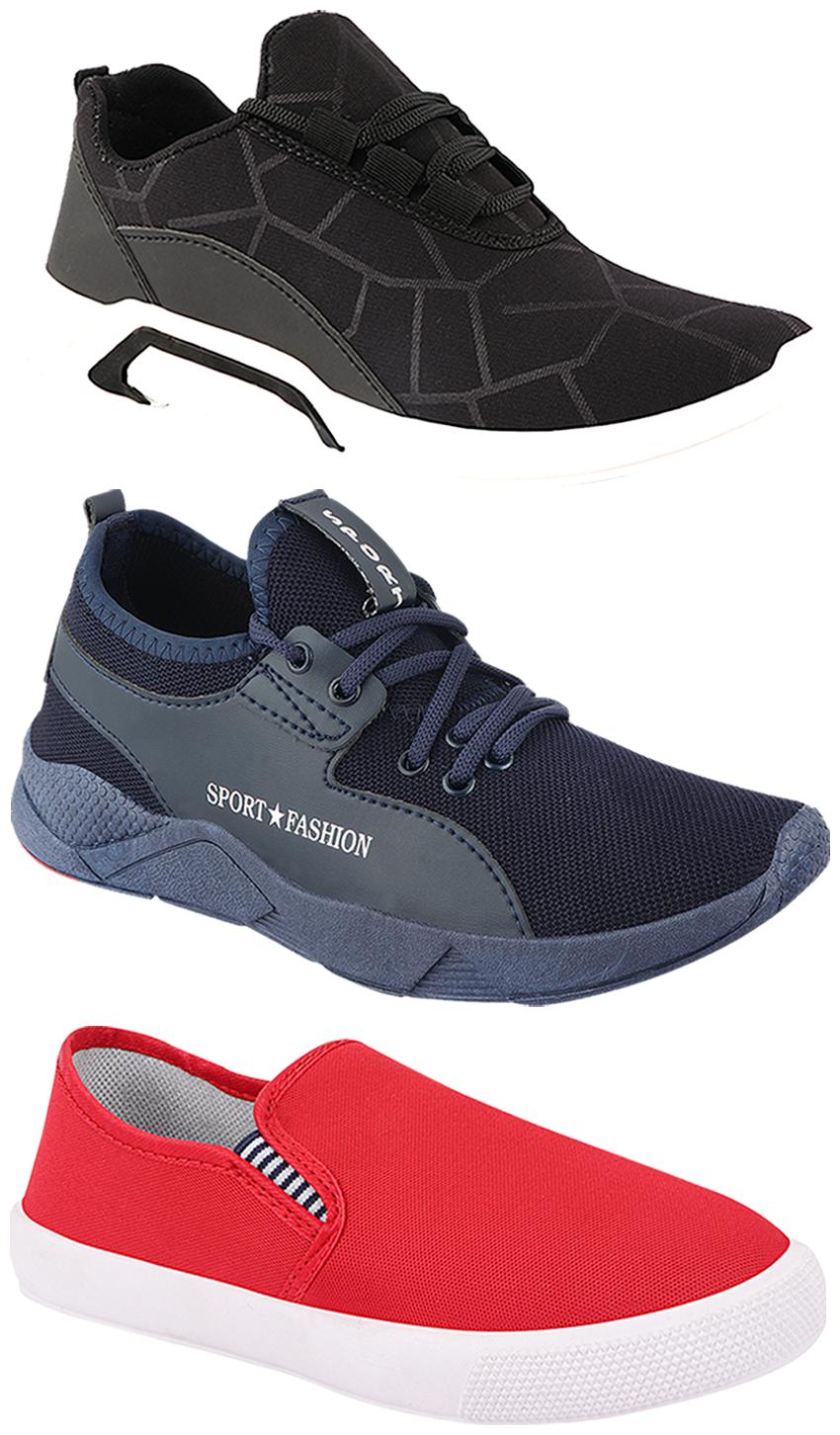 

Birde Men Multi-Color Casual Shoes - BRD-300-BLK-309-RD-342