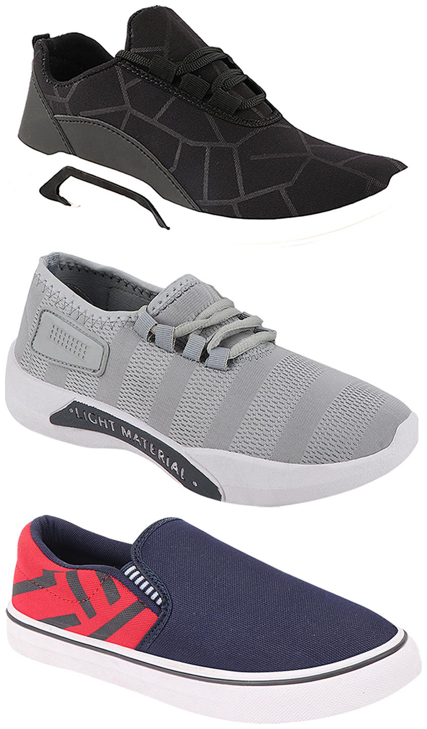 

Birde Men Multi-Color Casual Shoes - BRD-300-BLK-301-GRY-308-RED