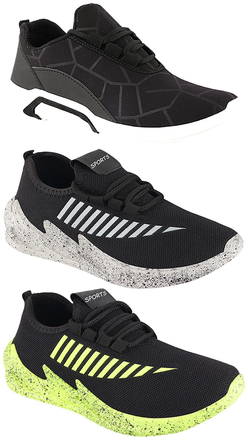 

Birde Men Multi-Color Casual Shoes - CASUAL SPORTS SNEAKERS RUNNNING SHOES - BRD-300-BLK-324-GRY-324-PGRN