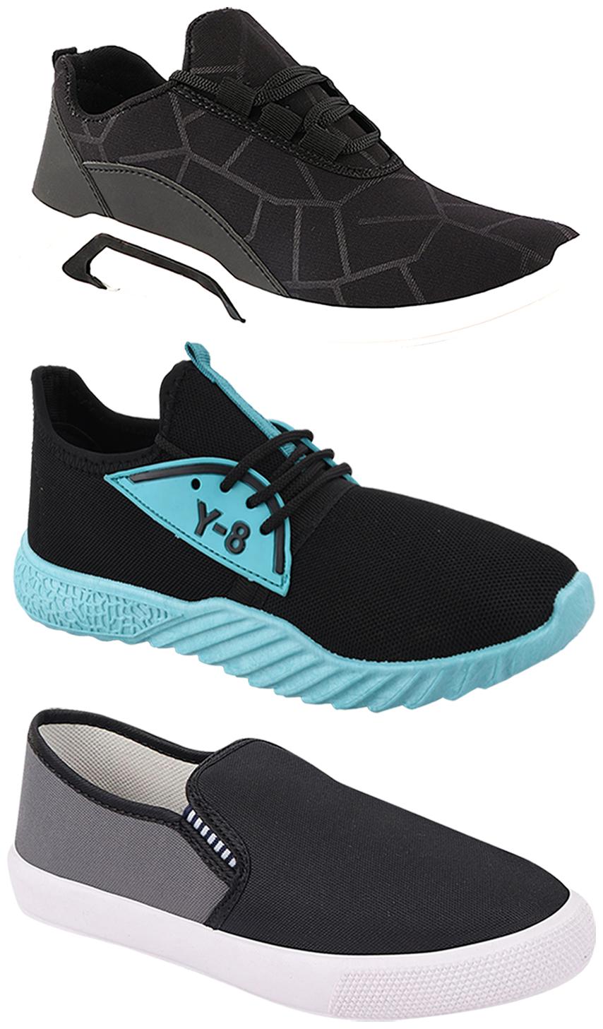 

Birde Men Multi-Color Casual Shoes - BRD-300-BLK-309-GRY-386