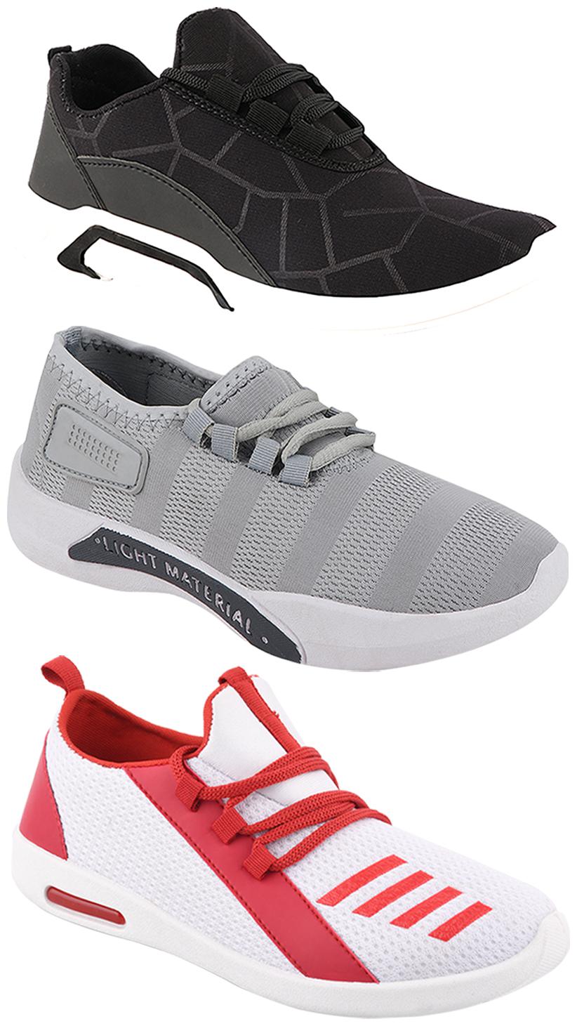 

Birde Men Multi-Color Casual Shoes - BRD-300-BLK-301-GRY-374