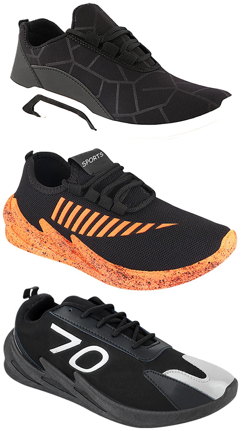 

Birde Men Multi-Color Casual Shoes - CASUAL SPORTS SNEAKERS RUNNNING SHOES - BRD-300-BLK-324-ORNG-350