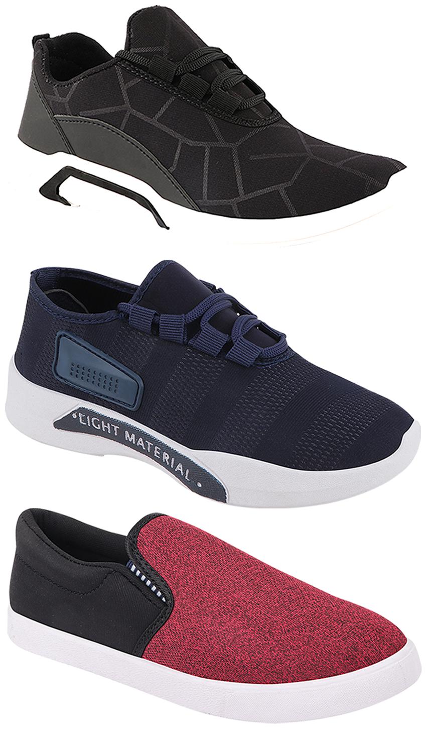 

Birde Men Multi-Color Casual Shoes - BRD-300-BLK-301-BLU-310-BLK