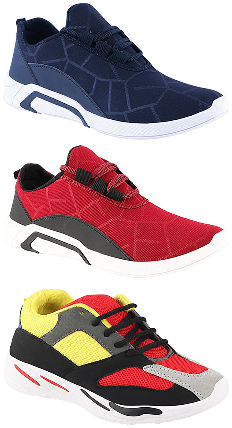 

Birde Men Multi-Color Casual Shoes - CASUAL SPORTS SNEAKERS RUNNNING SHOES - BRD-300-BLU-300-CHRY-333