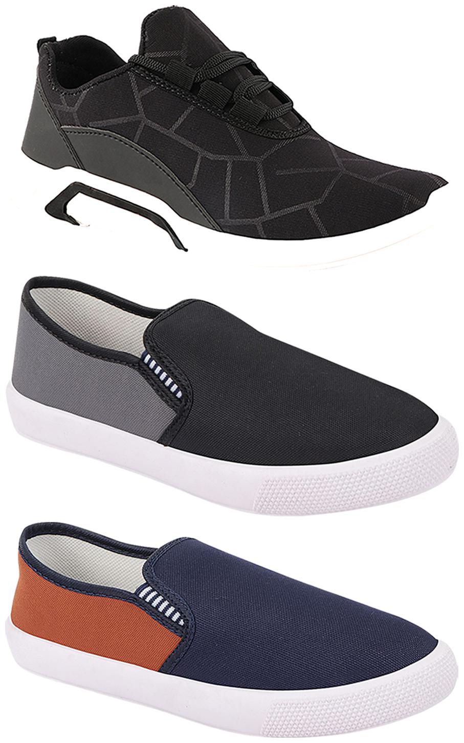 

Birde Men Multi-Color Casual Shoes - BRD-300-BLK-309-GRY-309-TAN
