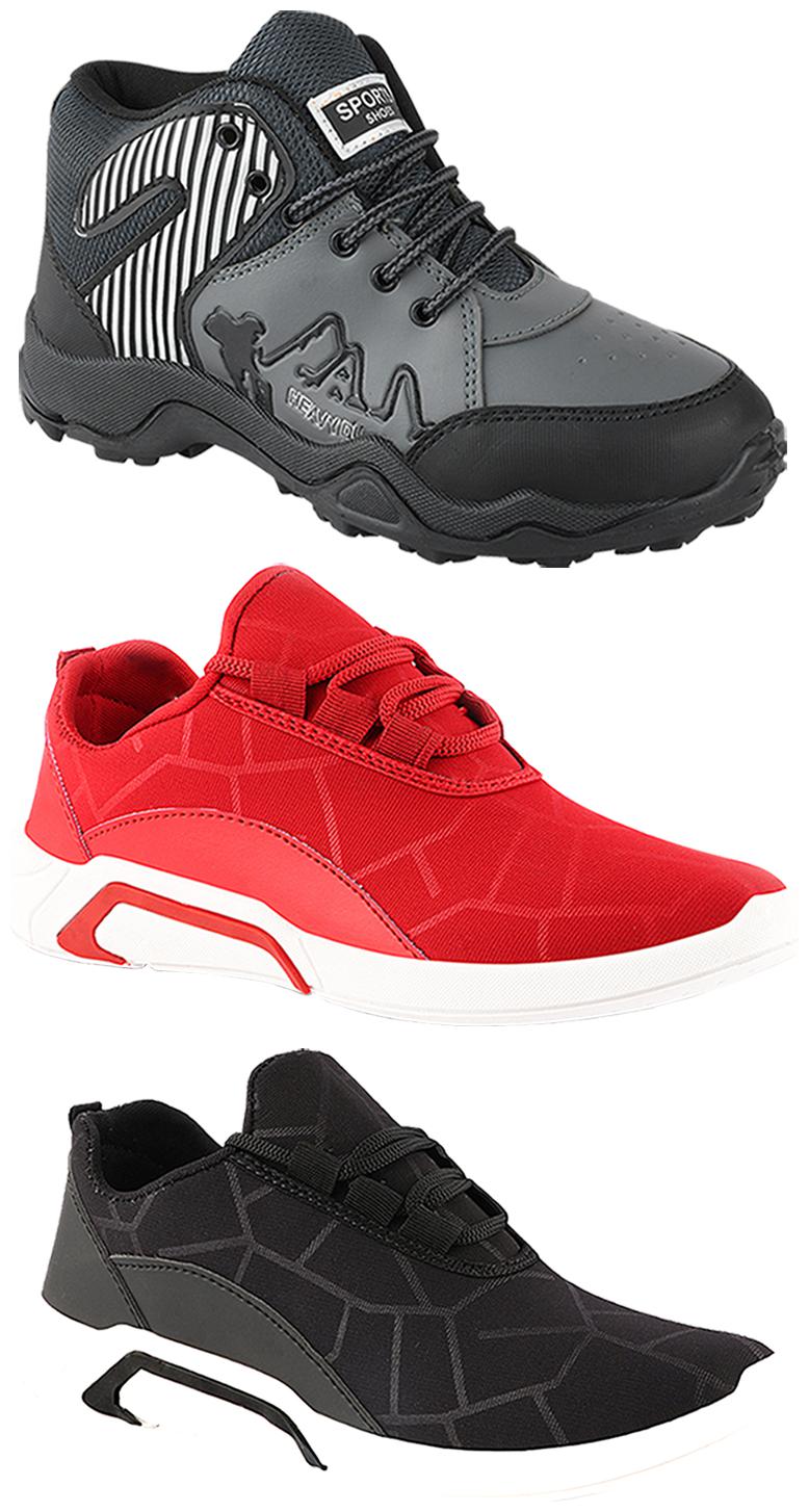 

Birde Men Multi-Color Casual Shoes - BRD-300-BLK-300-RED-367