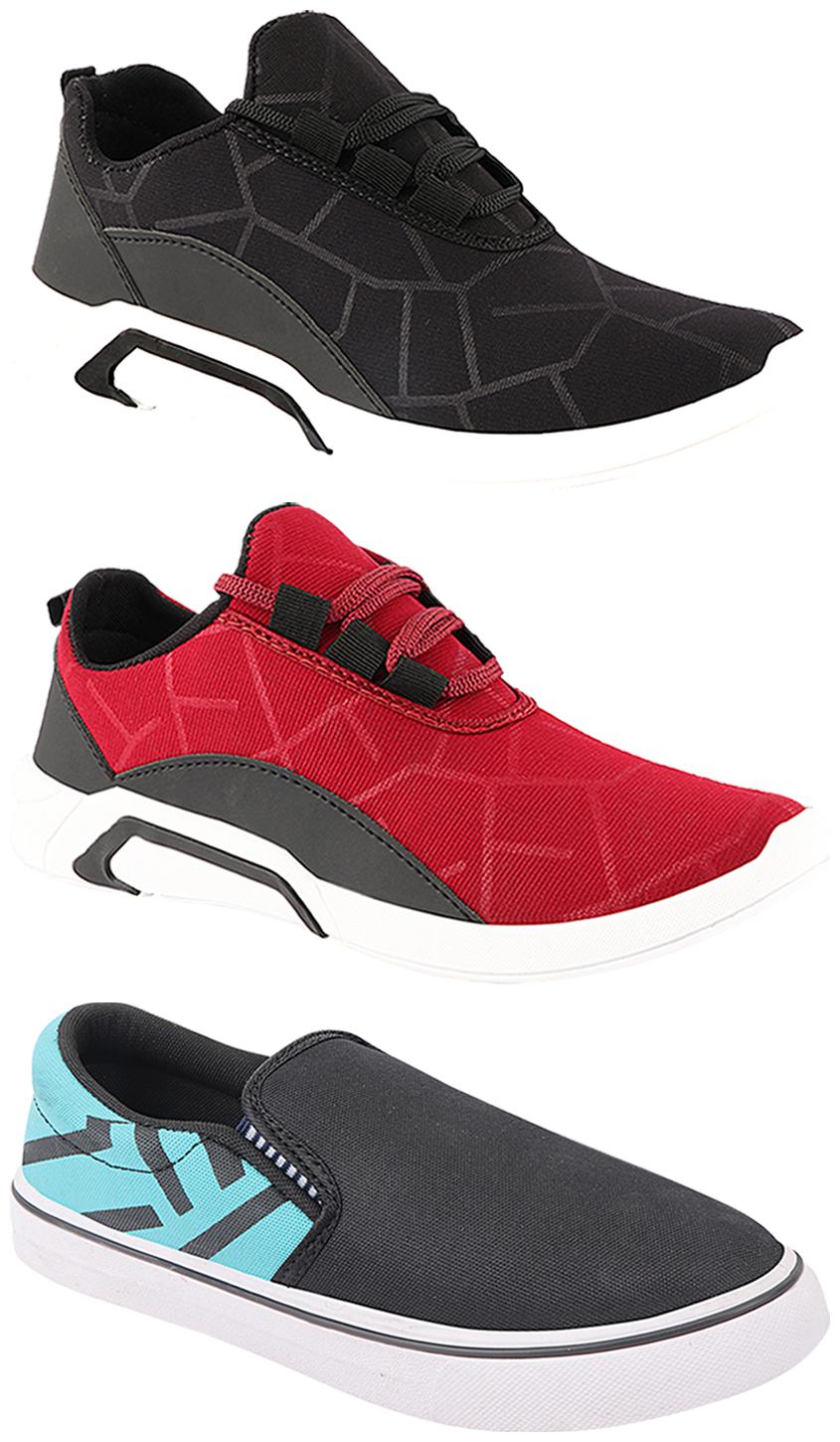

Birde Men Multi-Color Casual Shoes - BRD-300-BLK-300-CHRY-308-SGRN