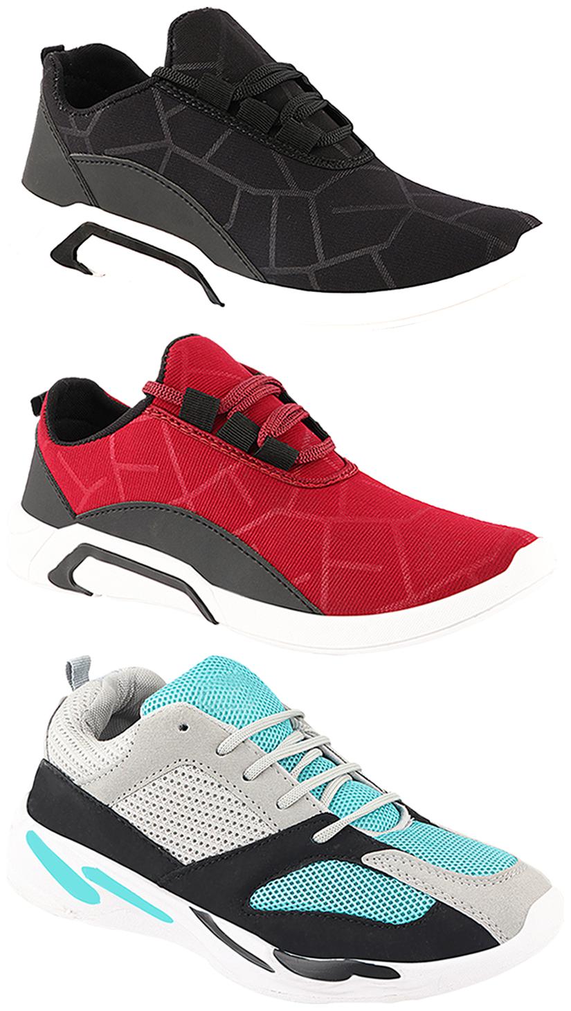

Birde Men Multi-Color Casual Shoes - CASUAL SPORTS SNEAKERS RUNNNING SHOES - BRD-300-BLK-300-CHRY-332